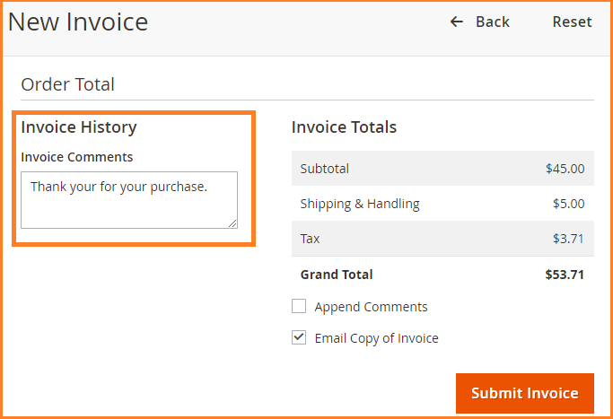 add invoice comments in magento 2