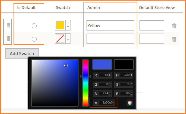 adding color swatches to magento 2 products