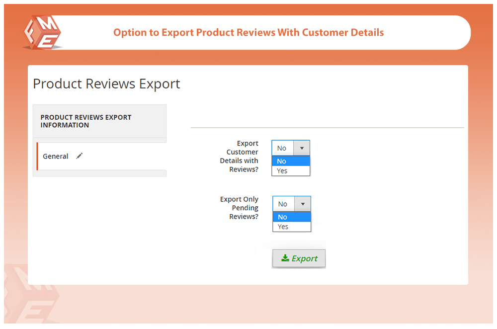 magento 2 product reviews export